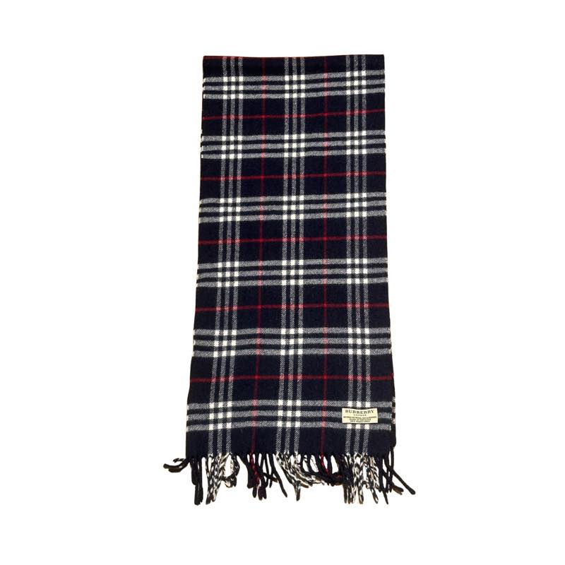 Burberry Plaid Scarf Navy - Pre-Owned