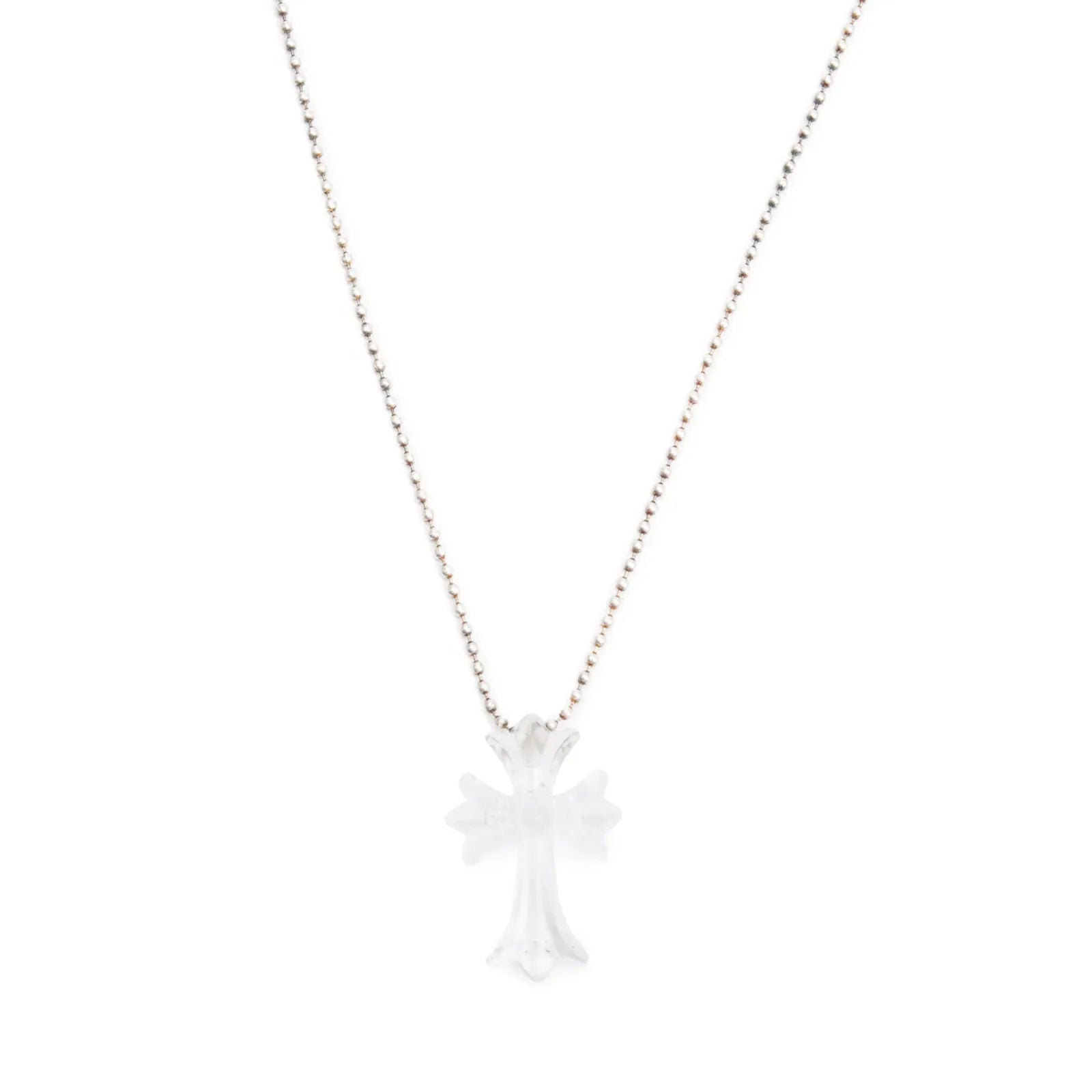 Chrome Hearts Silichrome Cross Necklace Clear - Lightly Used