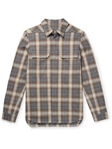 Rick Owens SS25 Hollywood Plaid Gray Overshirt