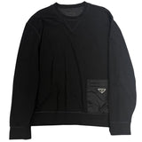 Prada Technical Fabric Crewneck Sweatshirt Black - Lightly Pre-Owned Size L