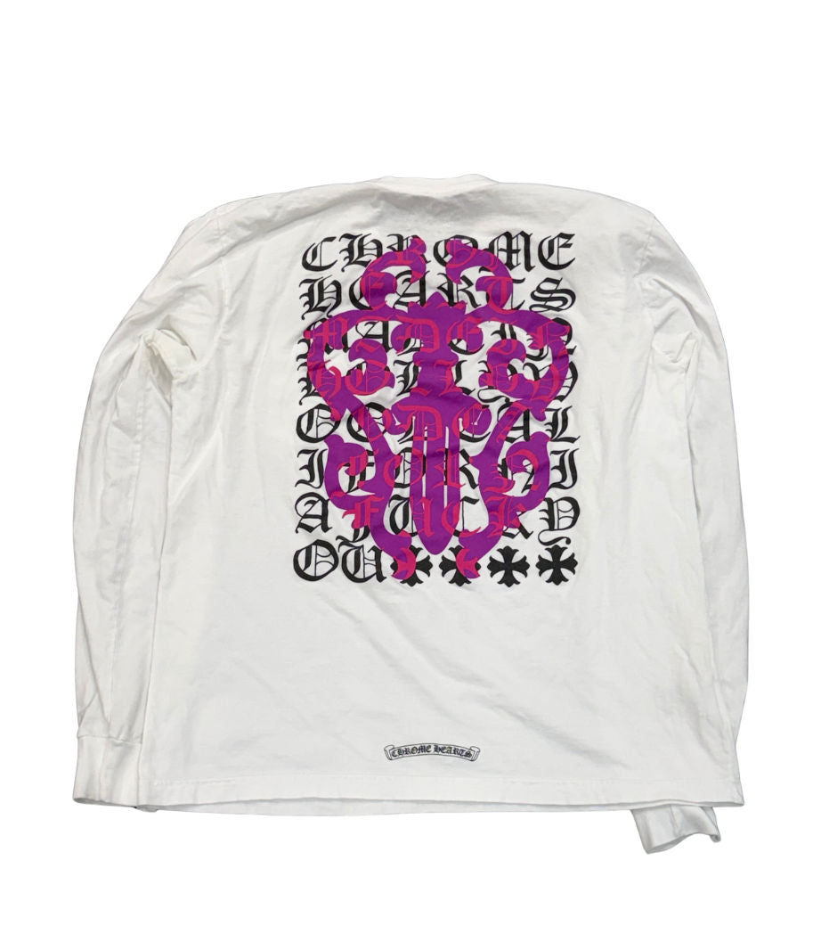 Chrome Hearts Eye Chart L/S T-Shirt White - Lightly Pre-Owned Size XL