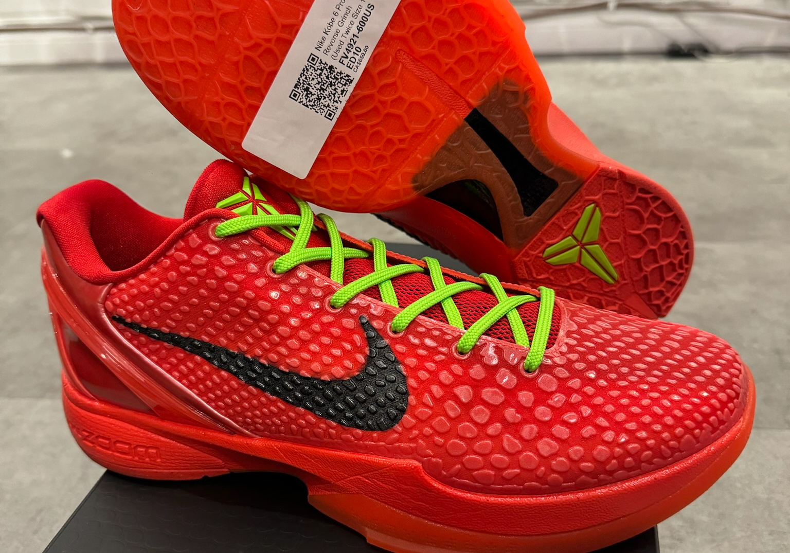 Nike Kobe 6 Protro Reverse Grinch (Used Twice Size 10)