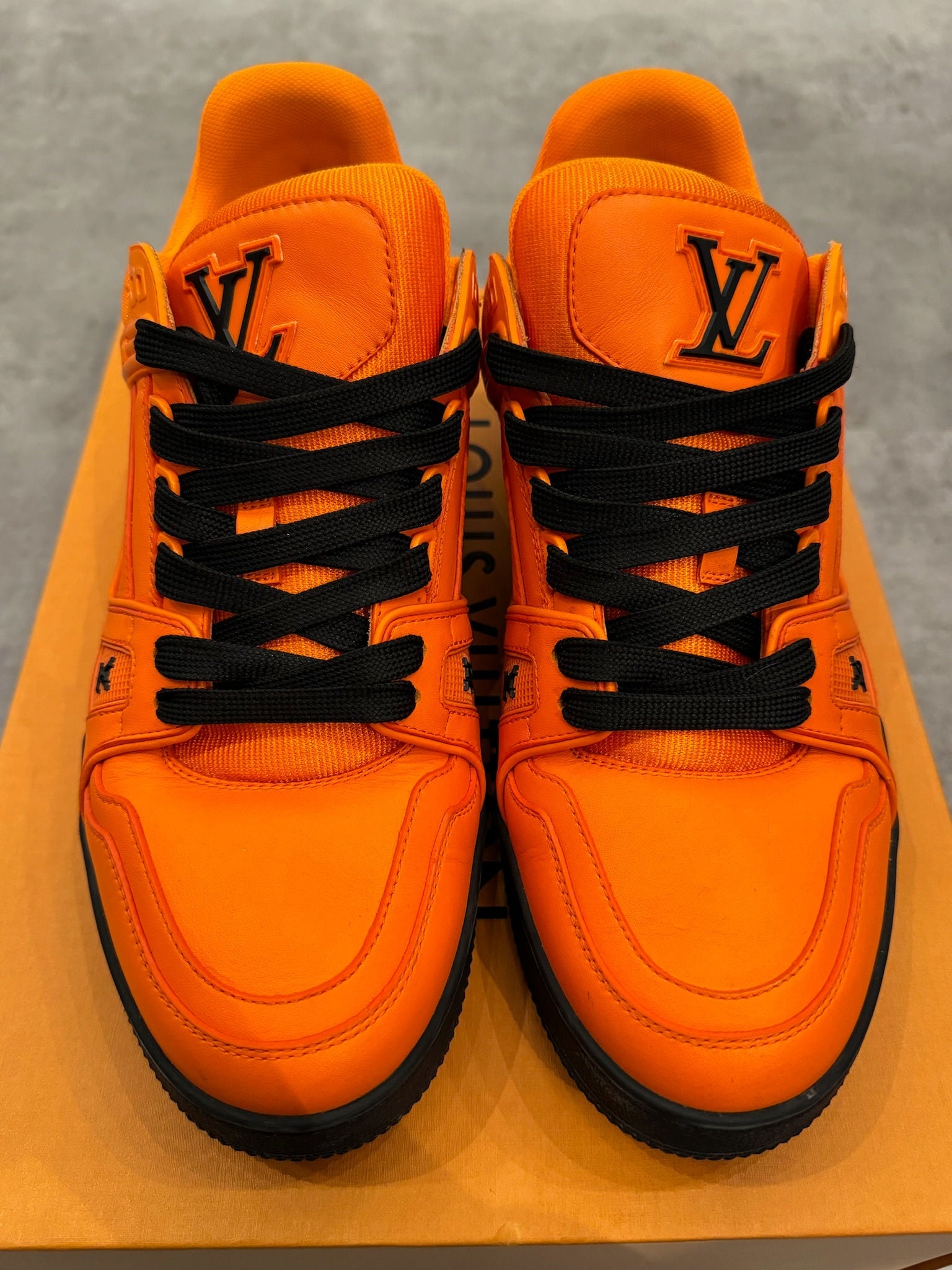 Louis Vuitton LV Trainer Orange Black - Pre-Owned Size LV 8.5/ US 10M