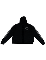 Chrome Hearts Horseshoe Thermal Floral Zip-Up Hoodie Black - Pre-Owned Size M