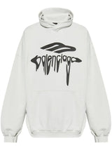 Balenciaga 3b Liquefied Oversized Hoodie White
