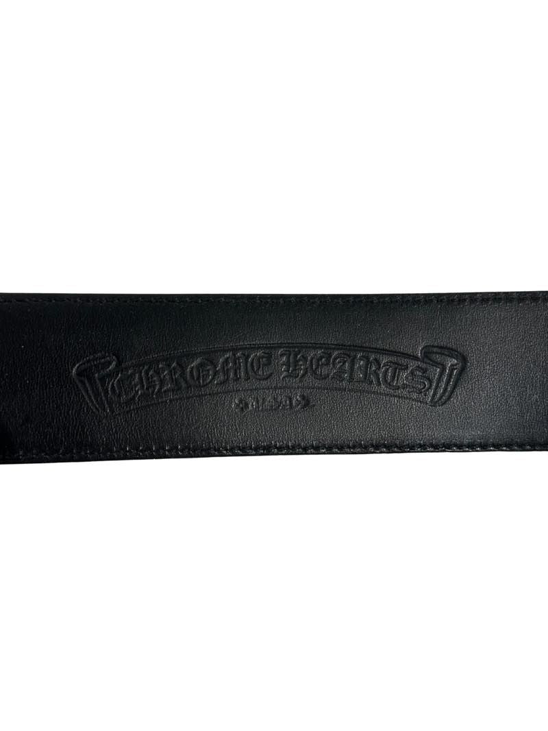 Chrome Hearts Leather Silver Belt Strap Black - Lightly Pre-Owned Size 30