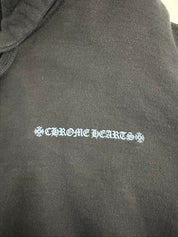 Chrome Hearts Blue Letters Sleeve Thermal Zip-Up Hoodie Black - Pre-Owned Size L , Fits M