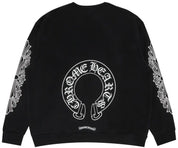 Chrome Hearts Horse Shoe Floral Crewneck Black