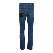 Amiri Floral Velvet Slim Thrasher Jeans Indigo