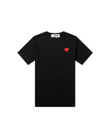 CDG COMME DES GARÃ‡ON HEART LOGO BLACK / RED T-SHIRT