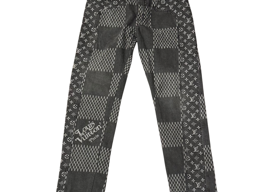 Louis Vuitton x Nigo Giant Damier Waves MNGM Denim Pants Noir (Very Lightly Used Size 30)