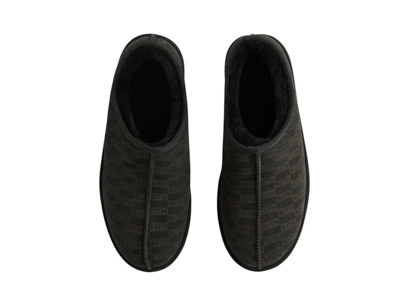 Kith Kithmas Monogram Shearling Slippers Black