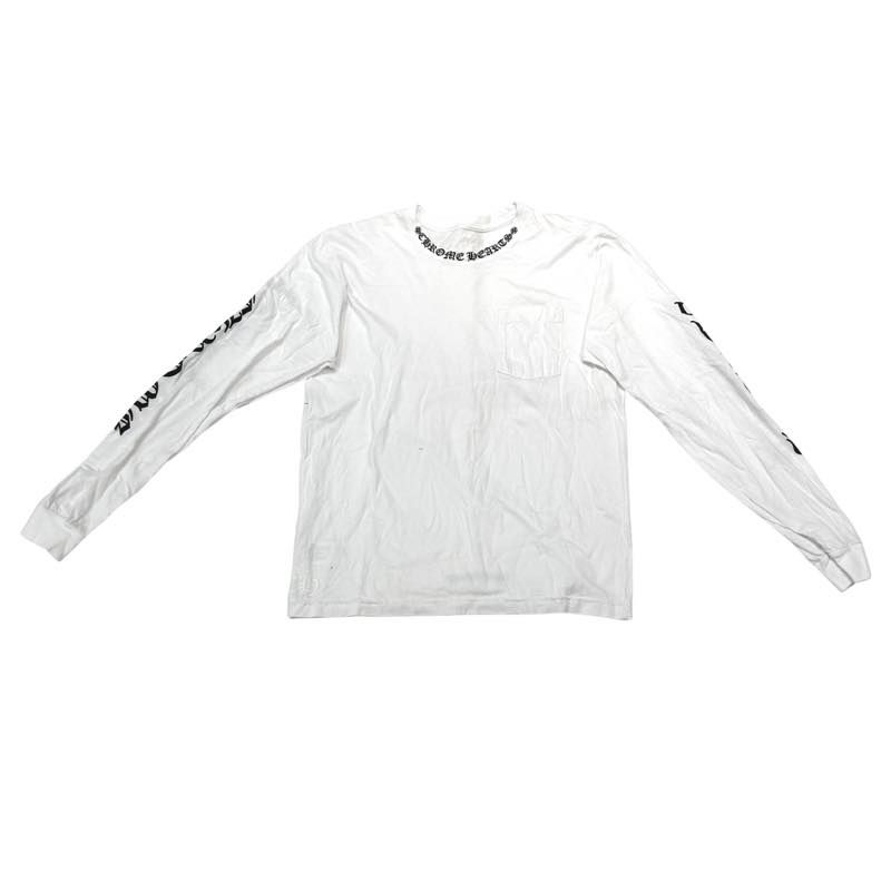Chrome Hearts Neck Logo Letters Sleeve L/S T-Shirt White - Pre-Owned Size M