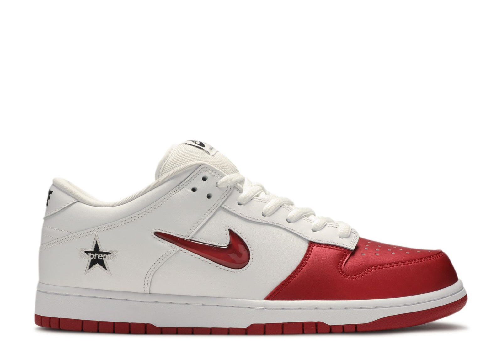 Nike SB Dunk Low Supreme Jewel Swoosh Red (Preowned Size 9.5 RB)