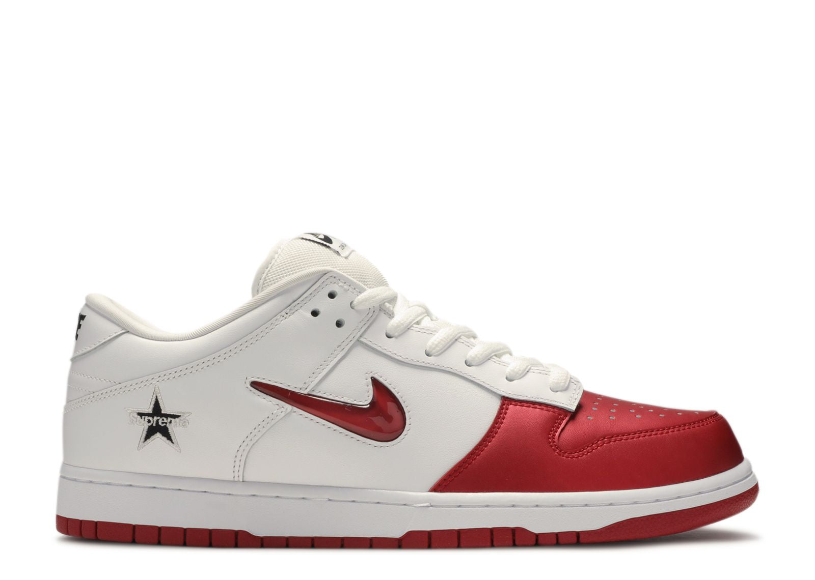 Nike SB Dunk Low Supreme Jewel Swoosh Red (Preowned Size 9.5 RB)