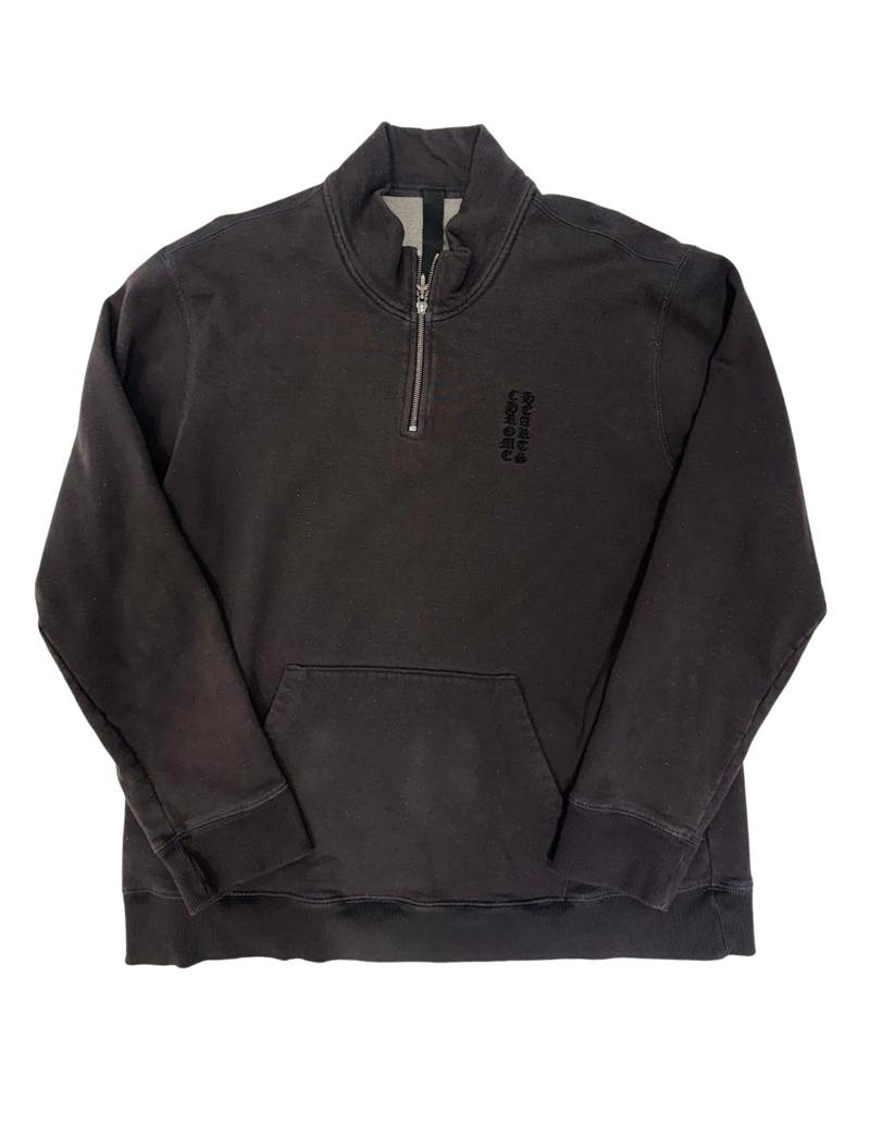 Chrome Hearts Y Not Embroidered Quarter Zip Sweater Washed Black - Lightly Pre-Owned Size XL