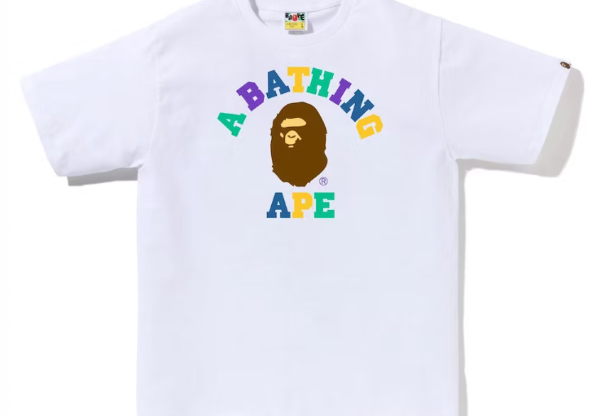 Bape Colors College White Tee