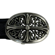 Chrome Hearts Classic Oval Buckle w/ 32in Belt Strap Black, pre-owned, size 32 – photo 2 of 6