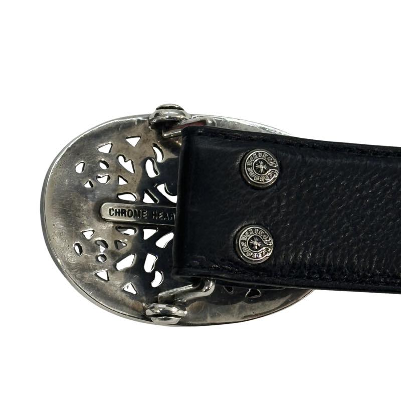 Chrome Hearts Classic Oval Buckle w/ 32in Belt Strap Black, pre-owned, size 32 – photo 3 of 6