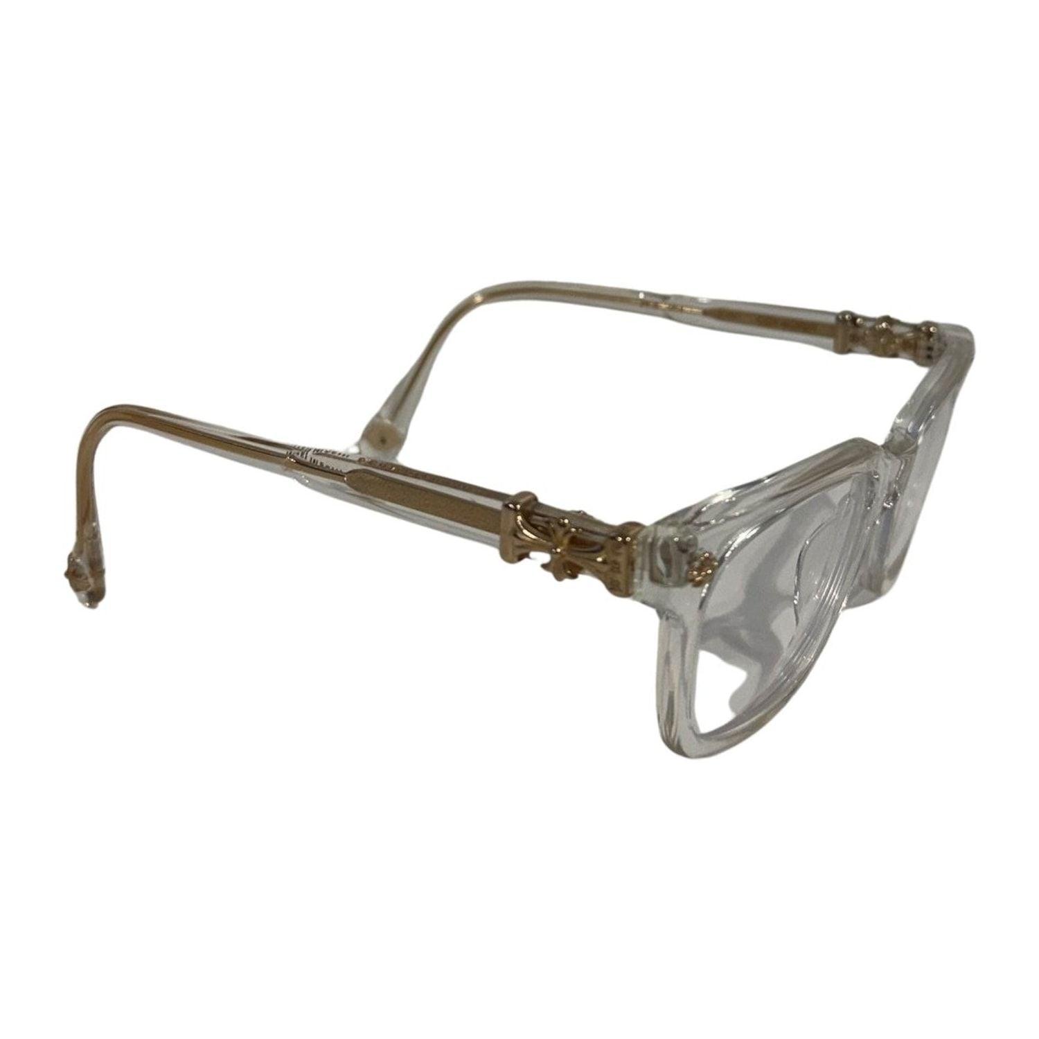 Chrome Hearts Cox Ucker Crystal Gold Clear Glasses - Worn Once, brand new – photo 2 of 5