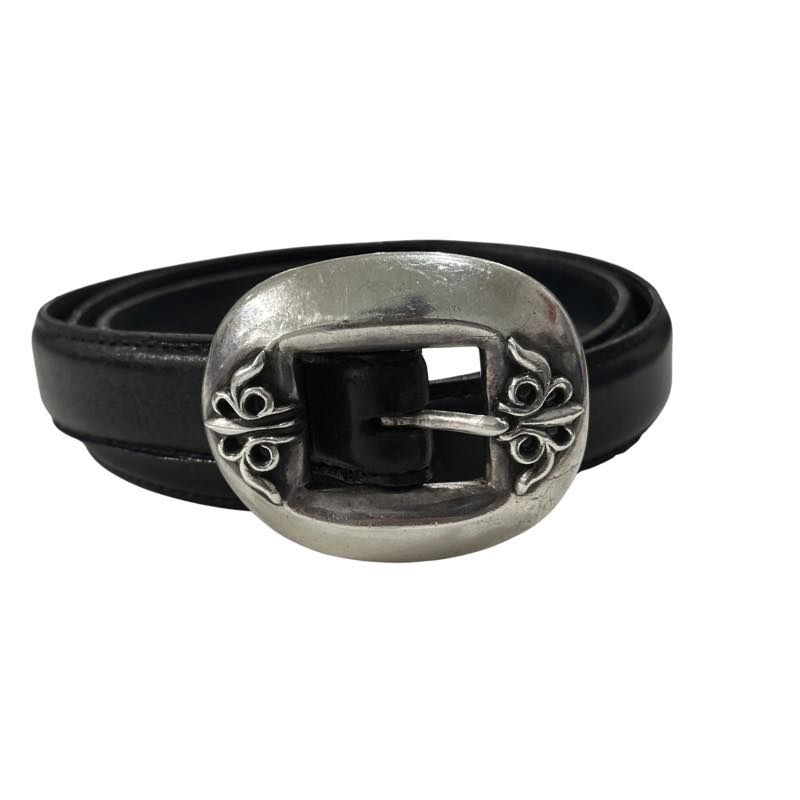 Chrome Hearts Double Fleur Buckle Leather Belt (34) (1 Inch Strap), pre-owned, size 32 – photo 2 of 7
