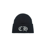 Chrome Hearts Embroidered CH Logo Black White Beanie