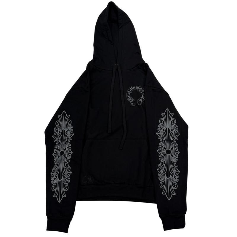 Chrome Hearts Friends & Family Grey Floral Horseshoe Pullover Hoodie Black, brand new, size M – photo 2 of 2