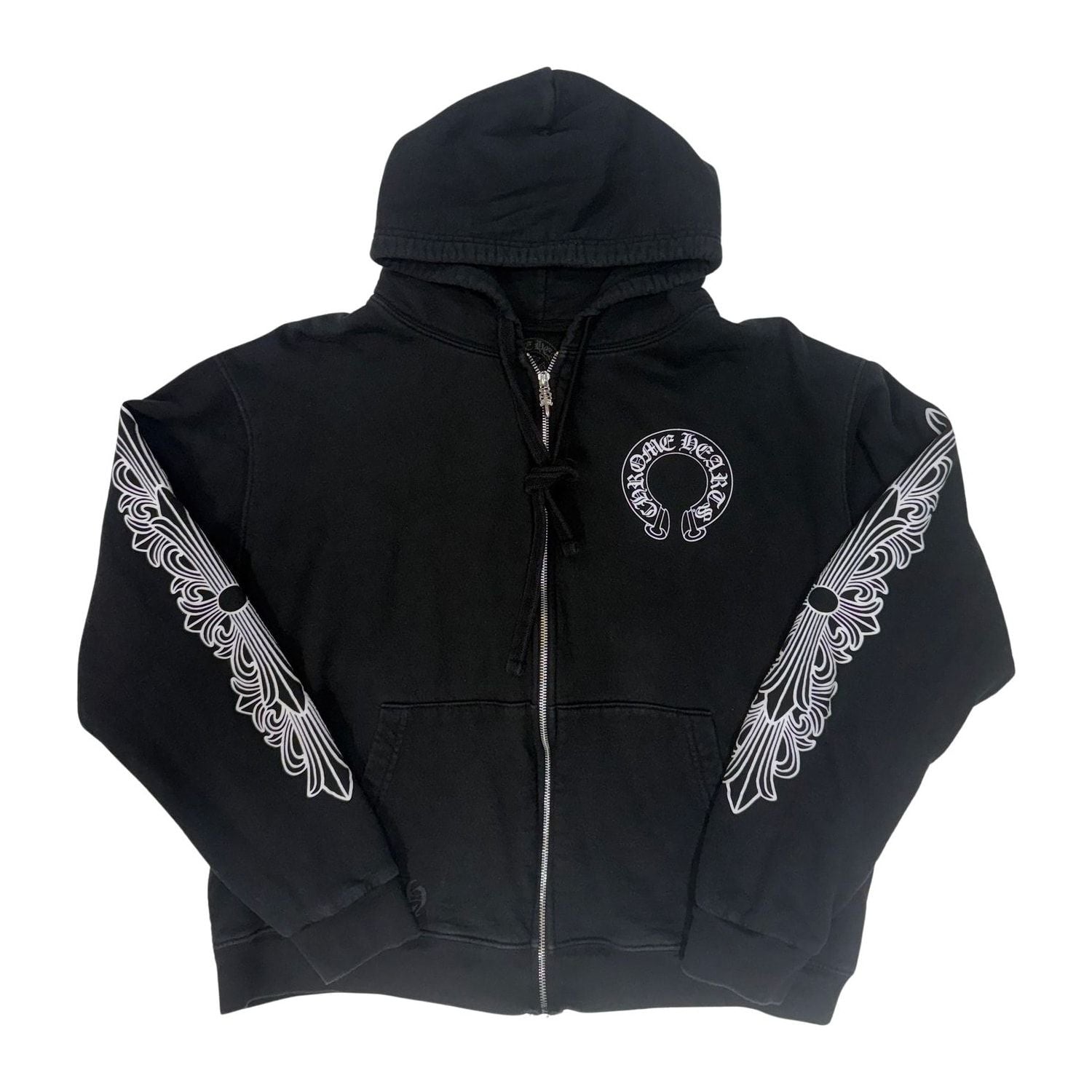 Chrome Hearts Horseshoe Thermal Floral Zip-Up Hoodie Black, pre-owned, size M – photo 1 of 5