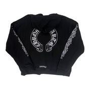 Chrome Hearts Horseshoe Thermal Floral Zip-Up Hoodie Black, pre-owned, size M – photo 2 of 5