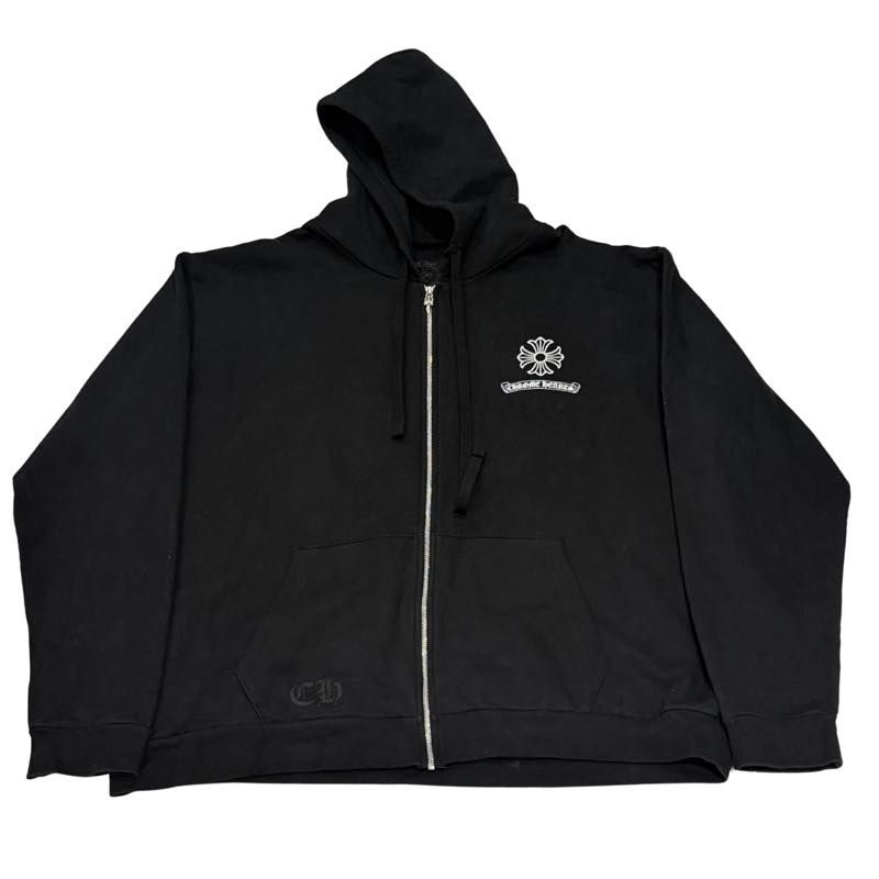 Chrome Hearts Malibu Exclusive Dagger Shoulder Logo Zip-Up Hoodie Black, pre-owned, size XXL – photo 1 of 4