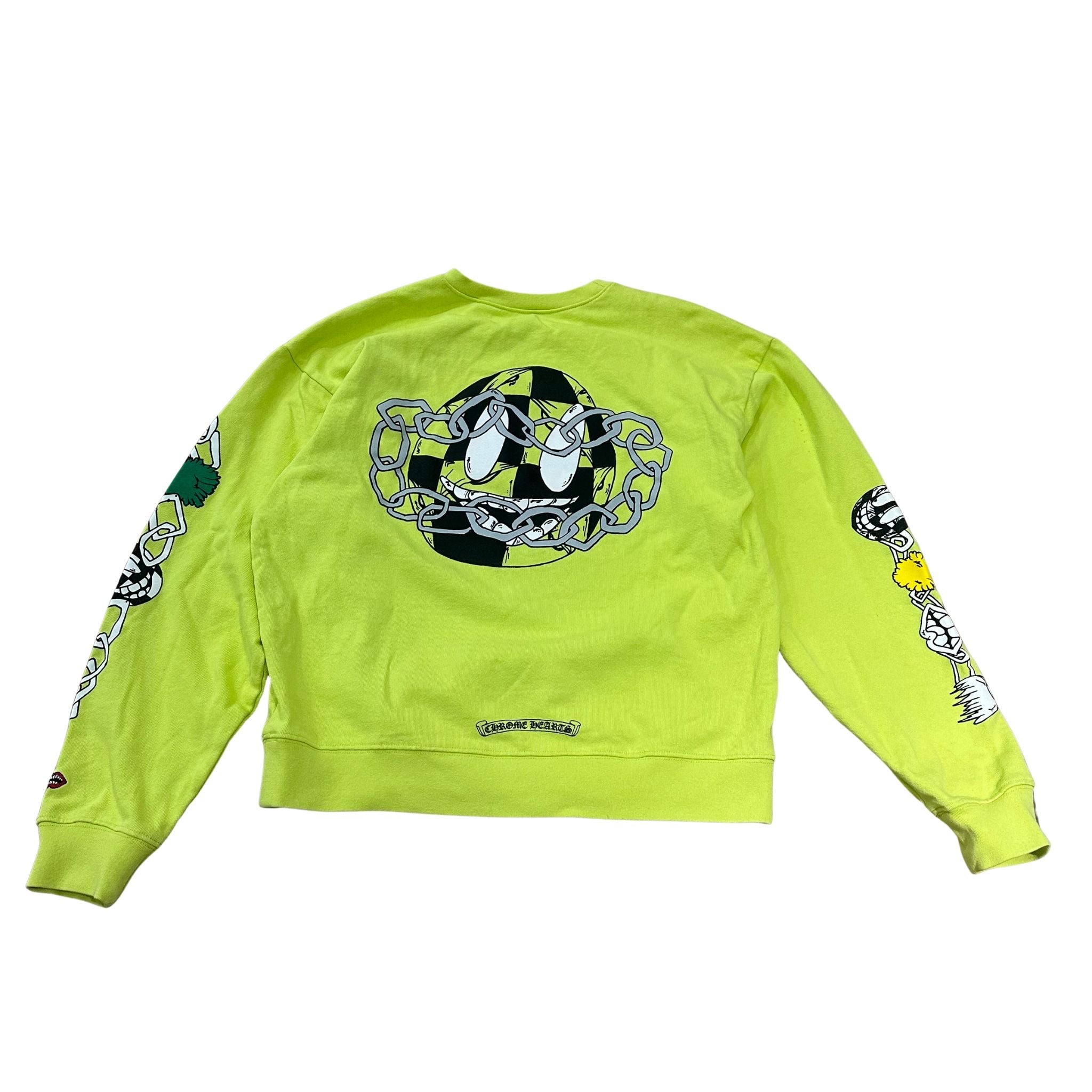 Chrome Hearts Matty Boy Link Crewneck Sweatshirt Lime Green, pre-owned, size M – photo 5 of 5