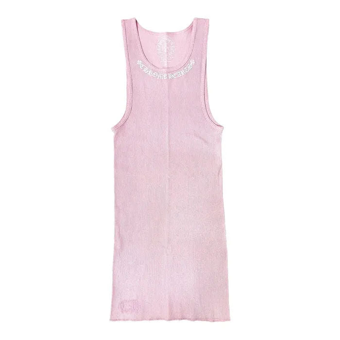 Chrome Hearts Neck Logo Tank Top Pink, brand new, size L