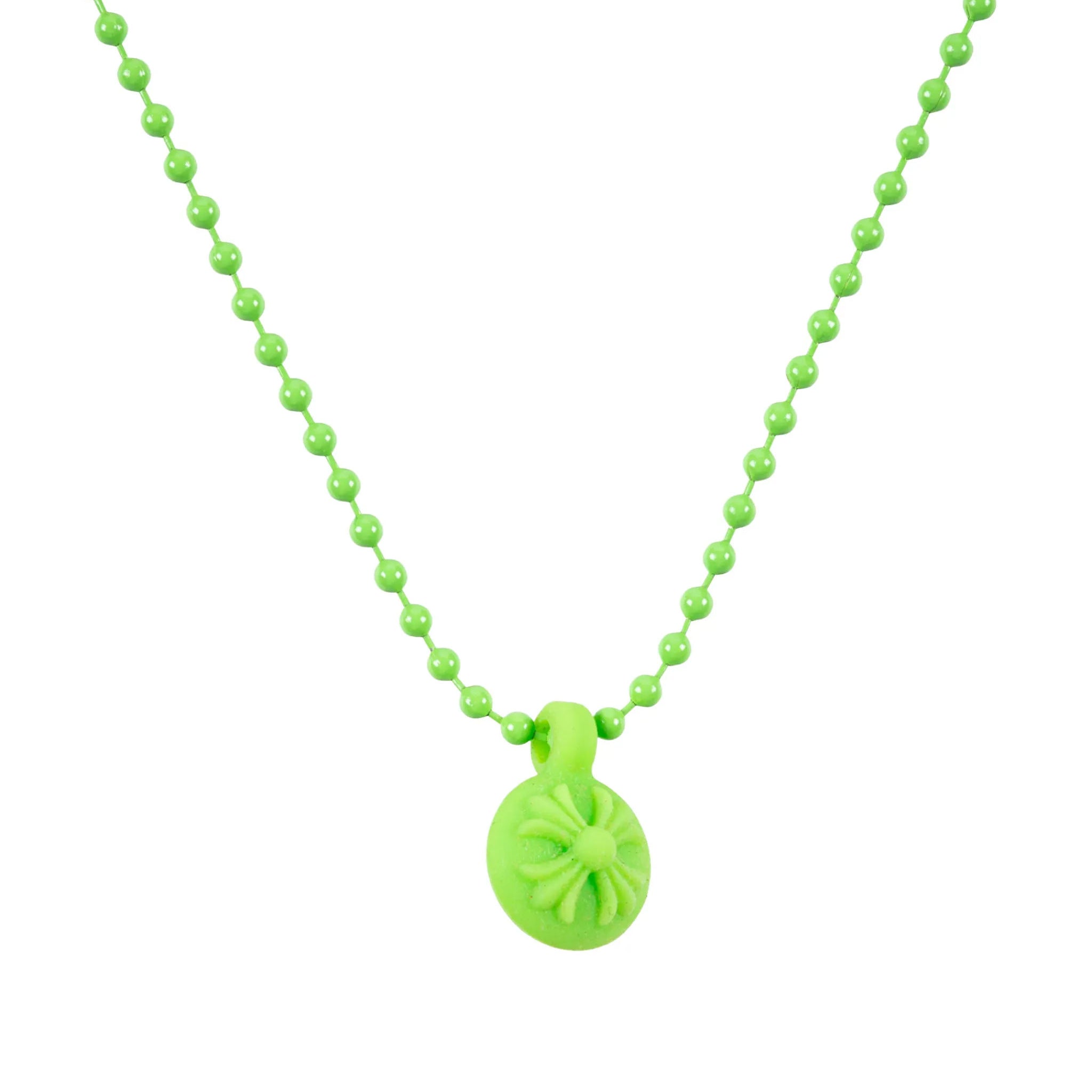 Chrome Hearts Silichrome Crossball Pendant Green, brand new