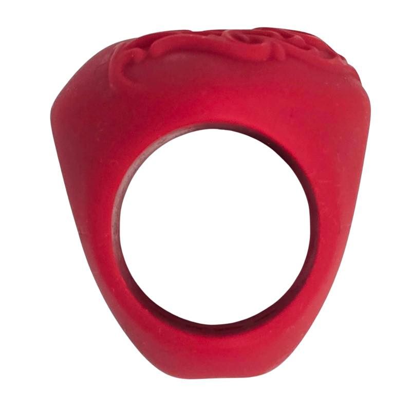 Chrome Hearts Silichrome Crying Heart Ring Red, pre-owned, size 9 – photo 3 of 5