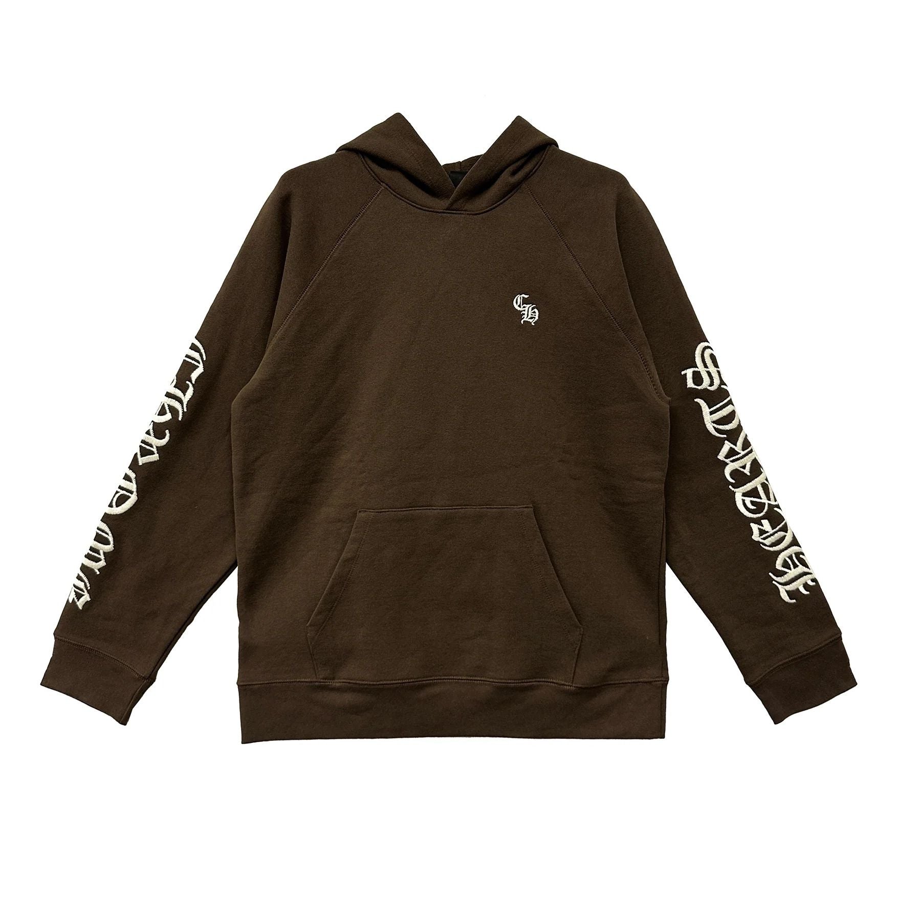 Chrome Hearts Slo Ride Embroidered Pullover Hoodie Brown, brand new, size S