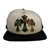 Chrome Hearts Triple Cross Camo Black White Trucker Hat - Pre-Owned OS