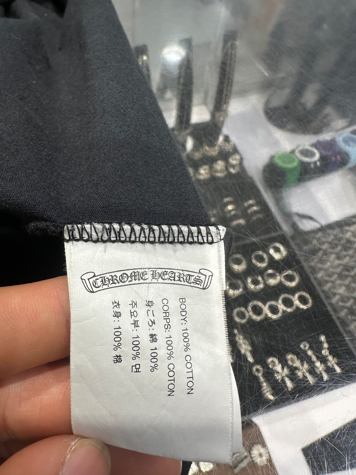 Chrome Hearts Vertical Logo Pink Made In Hollywood T-Shirt Black, lightly used, size L – photo 5 of 7