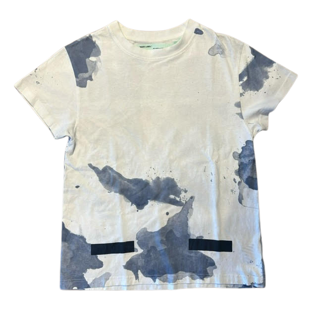 Off-White Blue Watercolor T-Shirt White (Preowned)