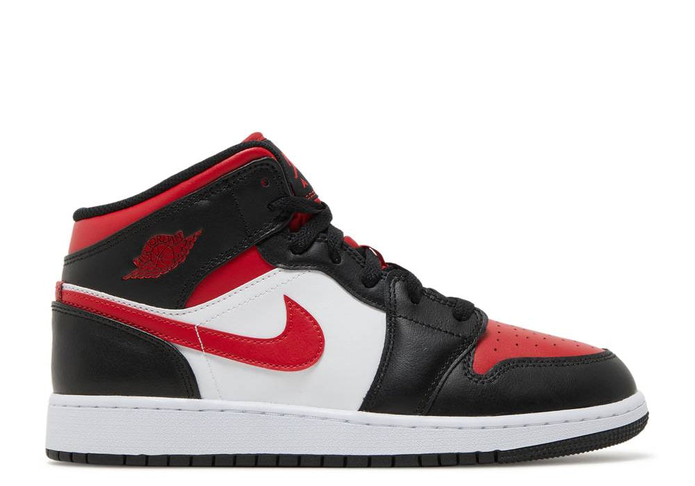 Jordan 1 Mid Black Fire Red (GS)