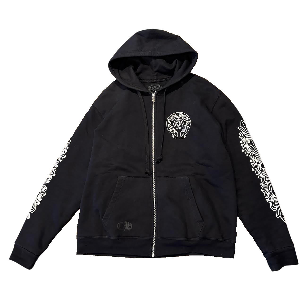 Chrome Hearts Thermal Malibu Exclusive Floral Zip-Up Hoodie Black (Lightly Used Size L)