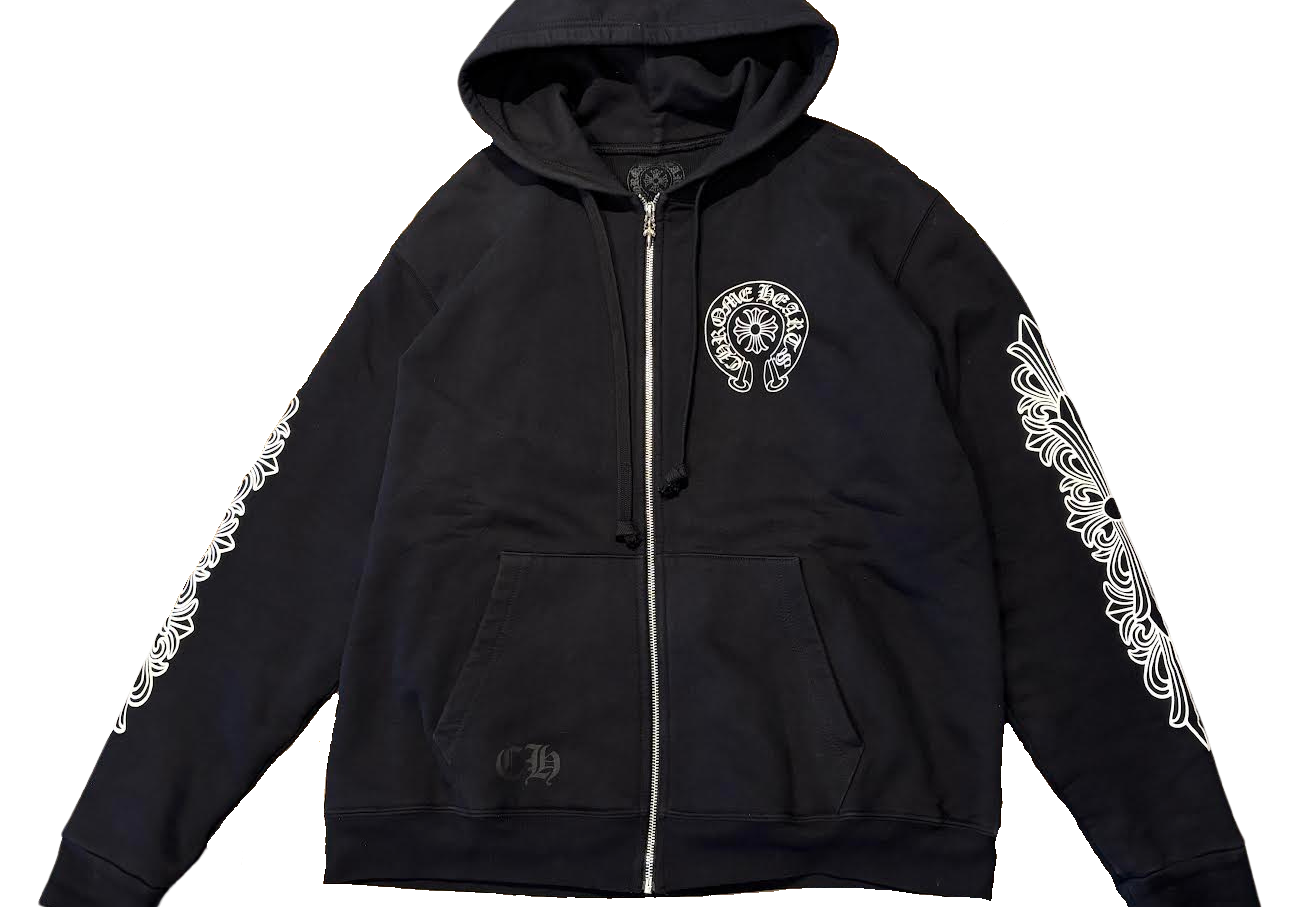 Chrome Hearts Thermal Malibu Exclusive Floral Zip-Up Hoodie Black (Lightly Used Size L)