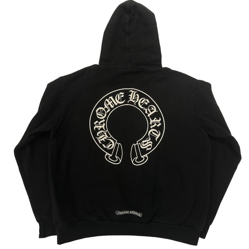 Chrome Hearts Horseshoe Floral Pullover Hoodie Black - Pre-Owned Size L