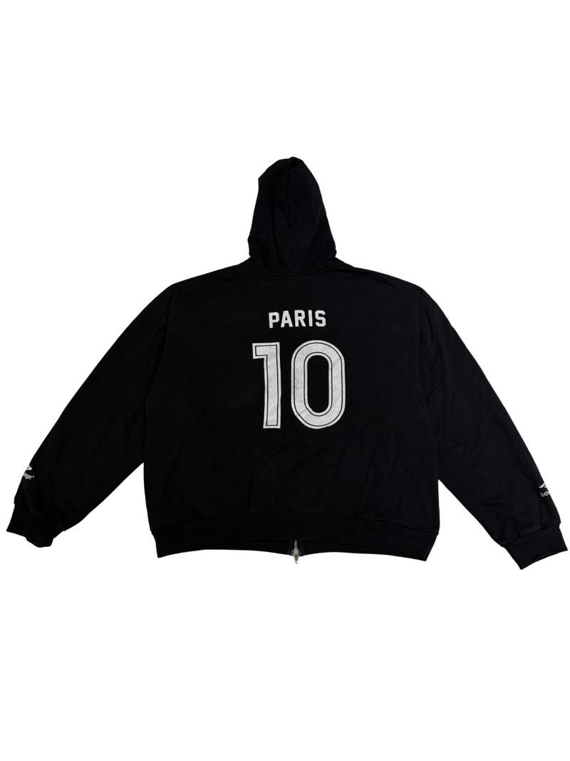 Balenciaga Paris Soccer Zip-Up Hoodie Black - Lightly Used XL