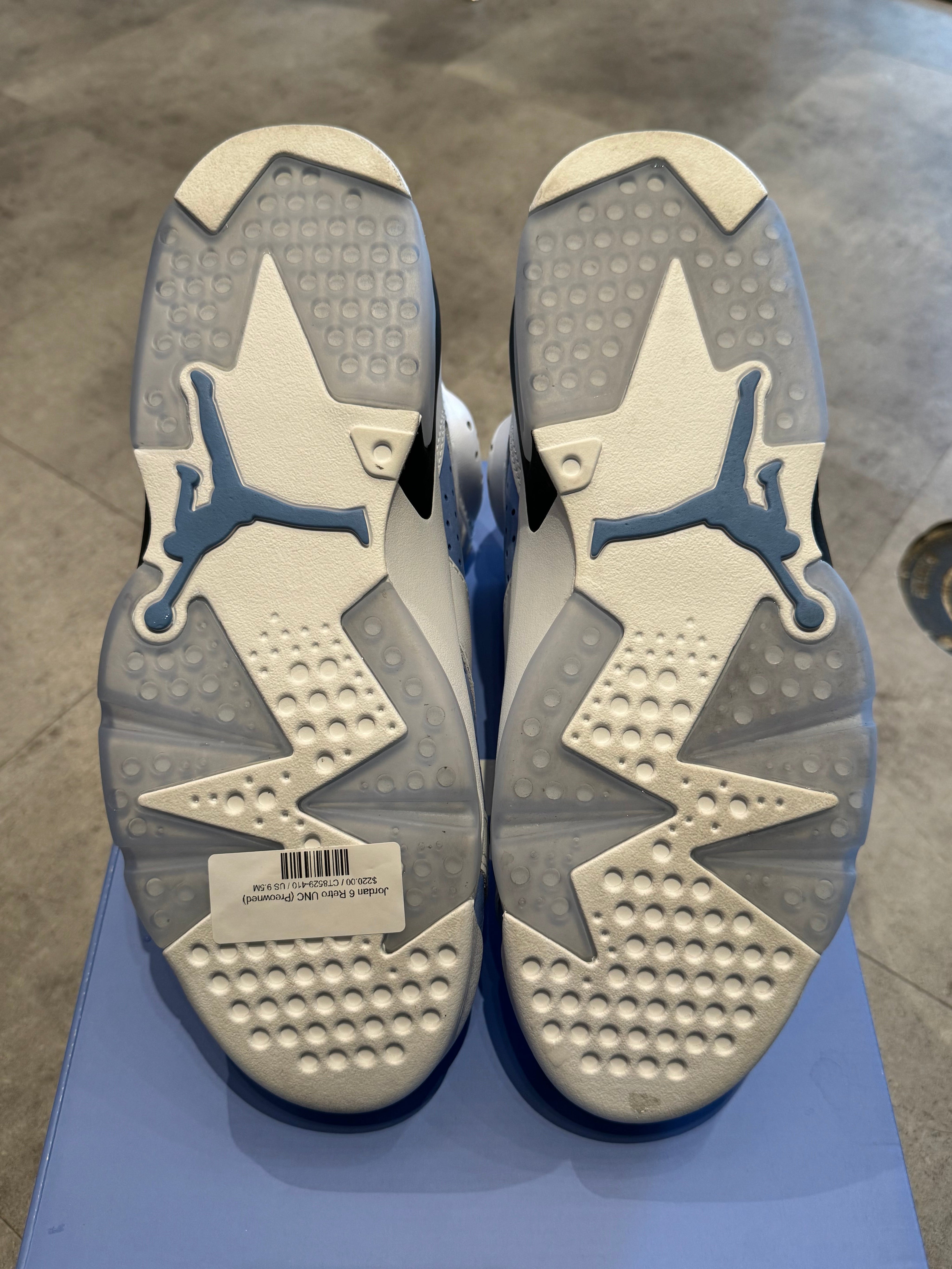 Jordan 6 Retro UNC White (Preowned Size 9.5) - Pre-Owned