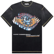 Satoshi Nakamoto There Is Fire T-Shirt Washed Black
