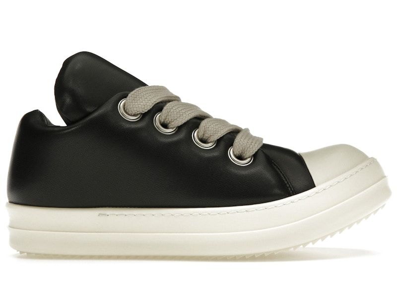 Rick Owens Jumbo Lace Padded Sneaks Low Black Milk - Pre-Owned Size 41 (Replacement box)