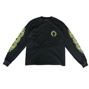 Chrome Hearts Neon Green Horseshoe Floral L/S T-Shirt