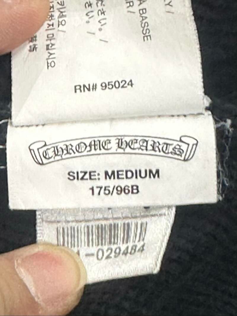 Chrome Hearts Triple Cross Horseshoe Thermal Zip-Up Hoodie Black - Pre-Owned Size S