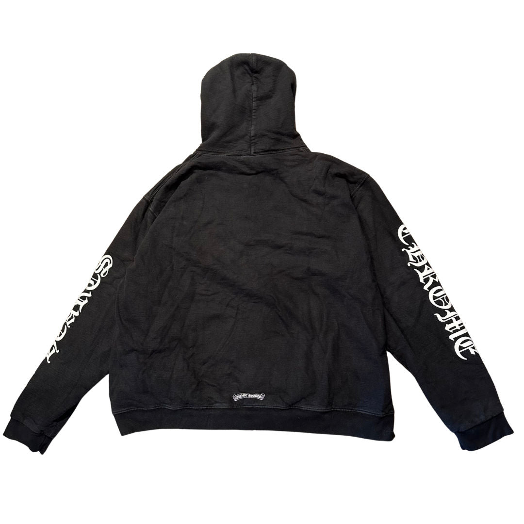 Chrome Hearts Letters Sleeve Thermal Zip-Up Hoodie Black (Preowned Size XXL) - Pre-Owned