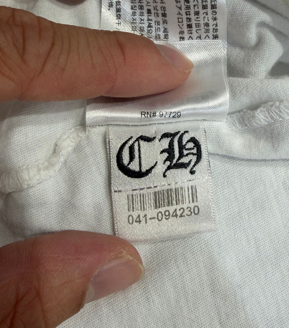 Chrome Hearts Pink Horseshoe Logo Tee White - Lightly Pre-Owned Size XL